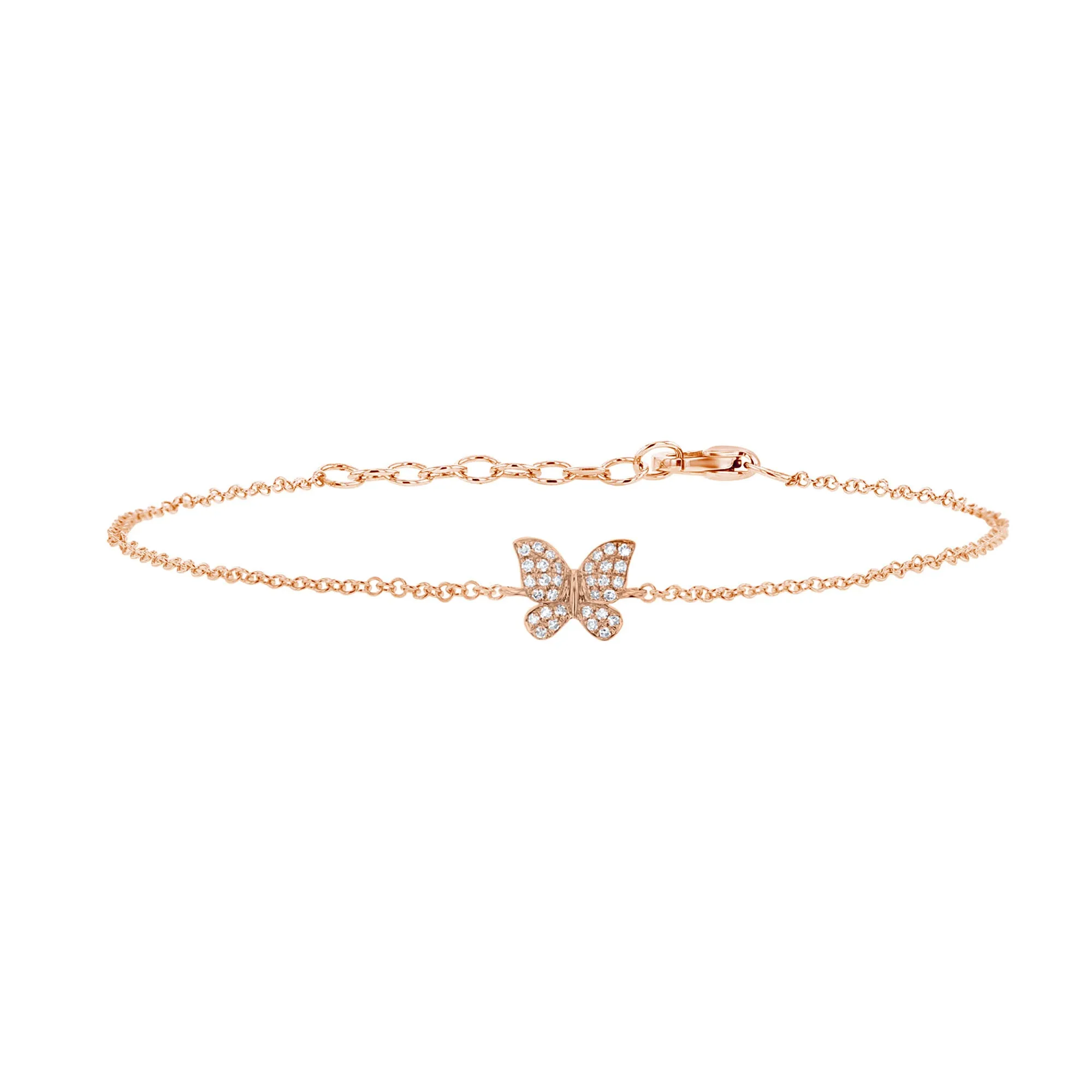 Petite Butterfly Chain Diamond Bracelet