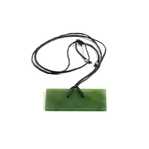 Pounamu Pendant - Rectangle with Black Cord | by Neil Adcock