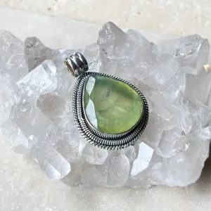 Prehnite Faceted Teardrop Pendant - Phoenix