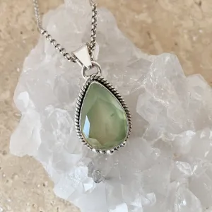 Prehnite Teardrop Pendant - Astrid