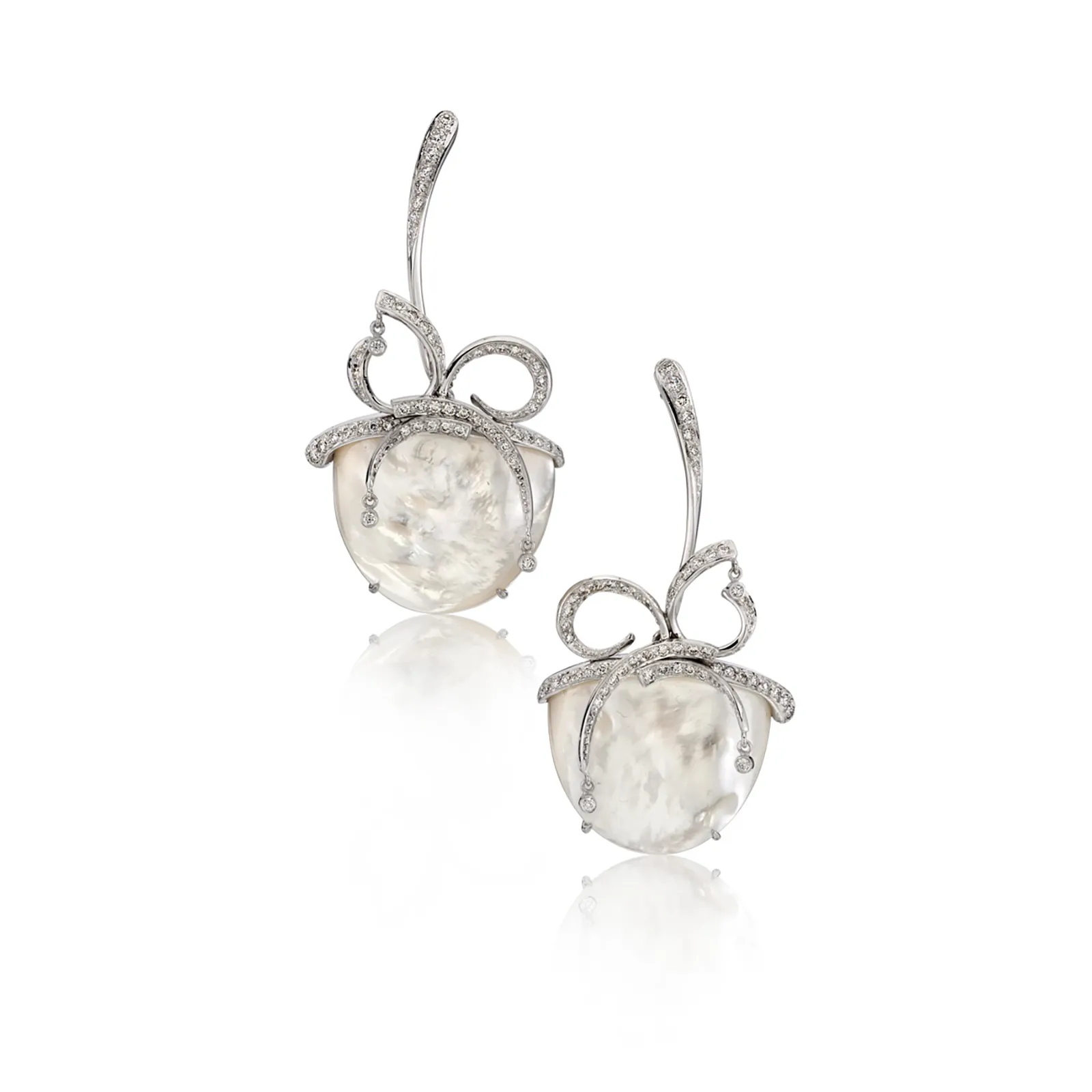 "Ice" Mother of Pearl and Diamond Earrings