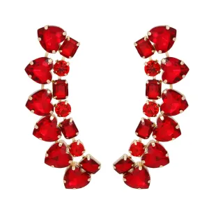 Red Multi Heart Earrings for Stylish Women