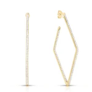 Roberto Coin Classic Diamond Square Hoop Earrings