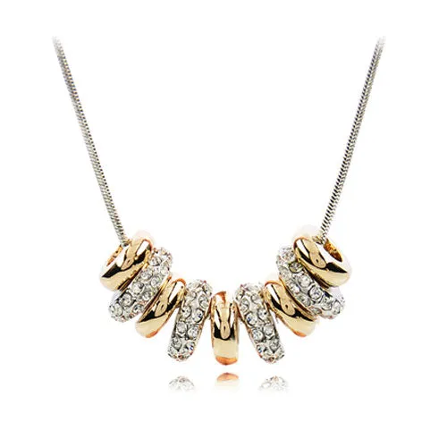 Rose Gold Necklace with Czech Rhinestones