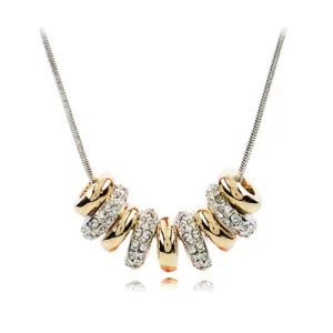 Rose Gold Necklace with Czech Rhinestones