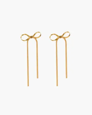 Sabella – Bow accents – Snake chain earrings