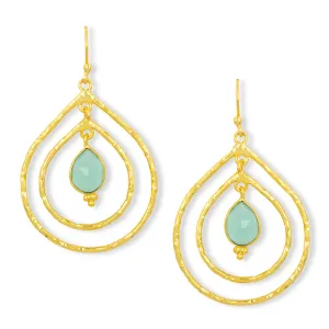 Saskia Earrings Aqua Chalcedony