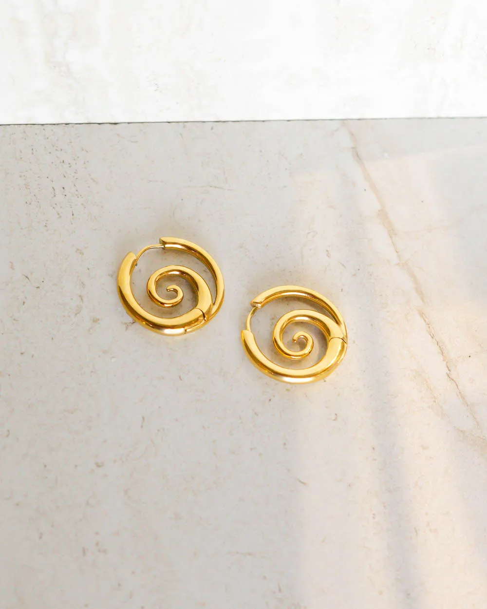 Sea Wave Spiral Hoop Earrings