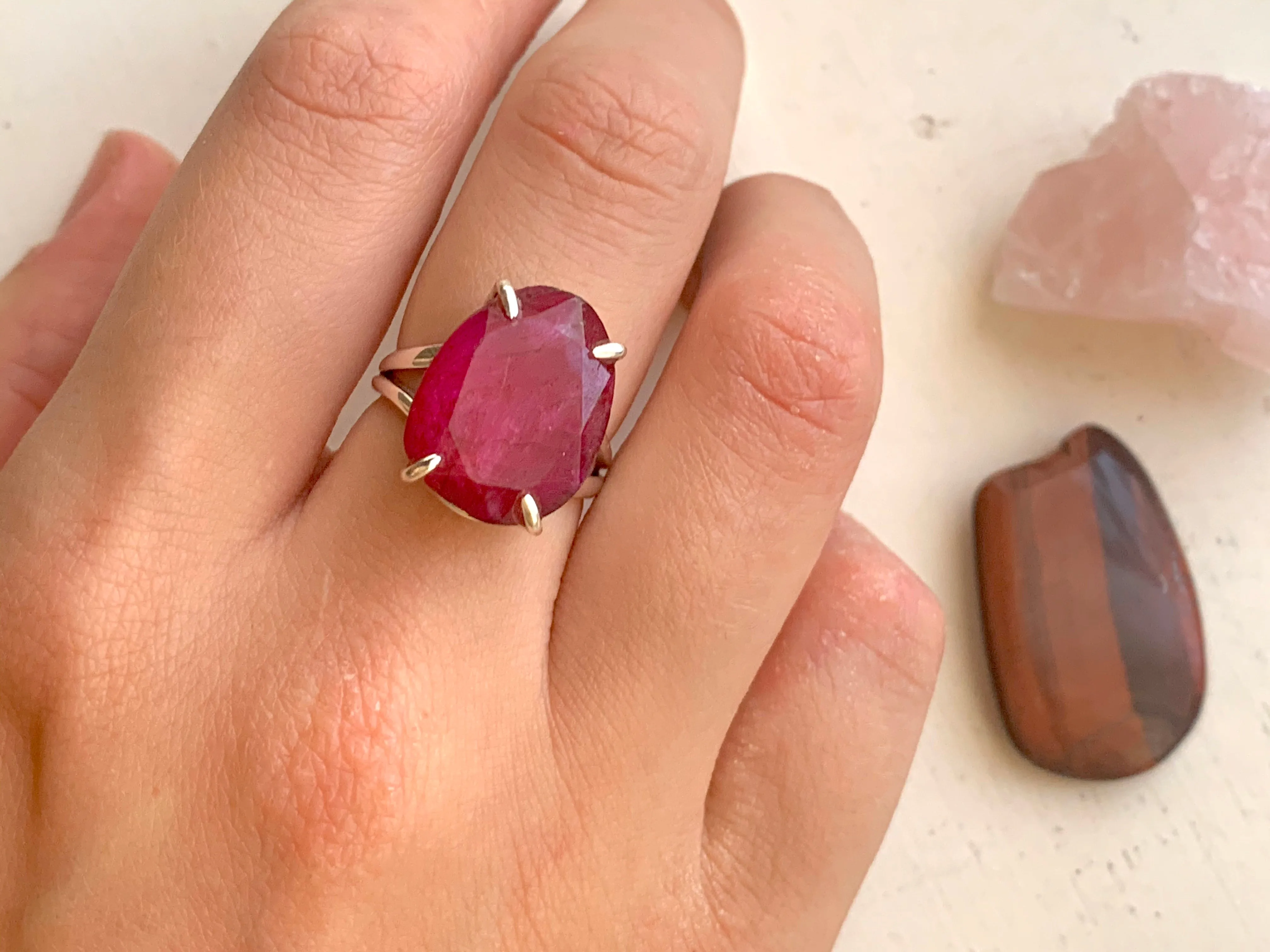 Semi-precious Ruby Sanaa Ring - Medium Oval