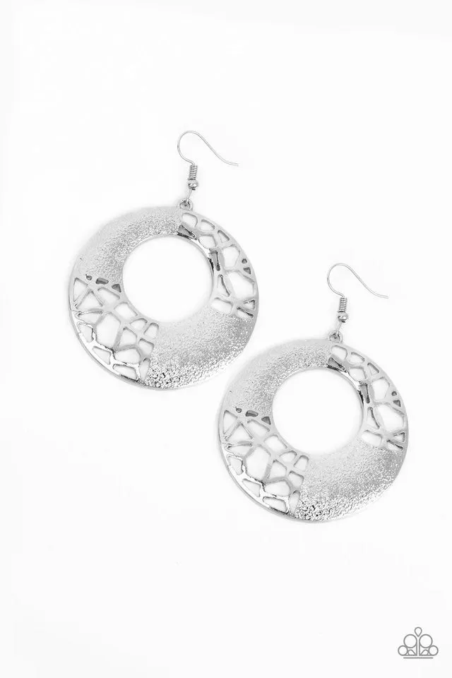 Shattered Shimmer Silver-Earrings