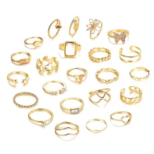 Shining Diva Fashion 23 Pcs Latest Stylish Rings for Women and Girls (14842r)