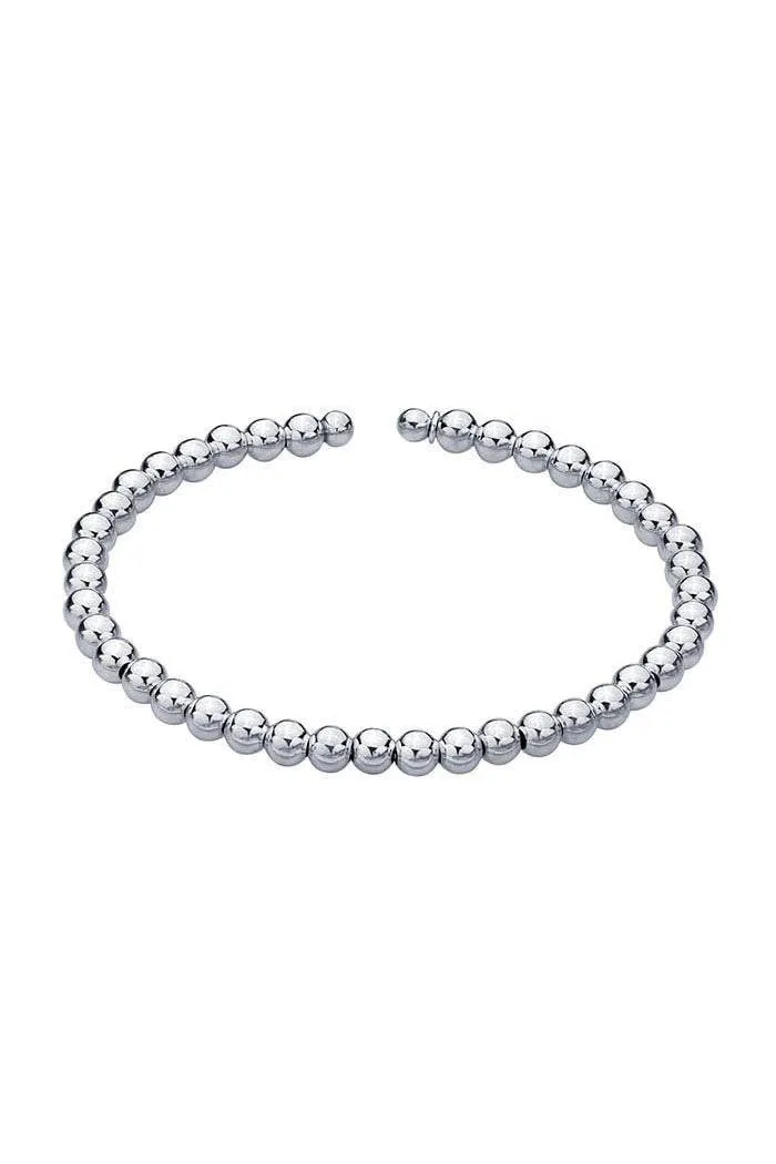 Silver Bead Cuff Bracelet, Stackable and fun to wear