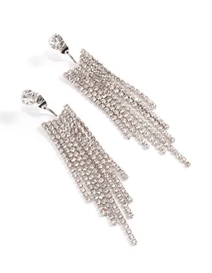 Silver Front & Back Cupchain Drop Earrings