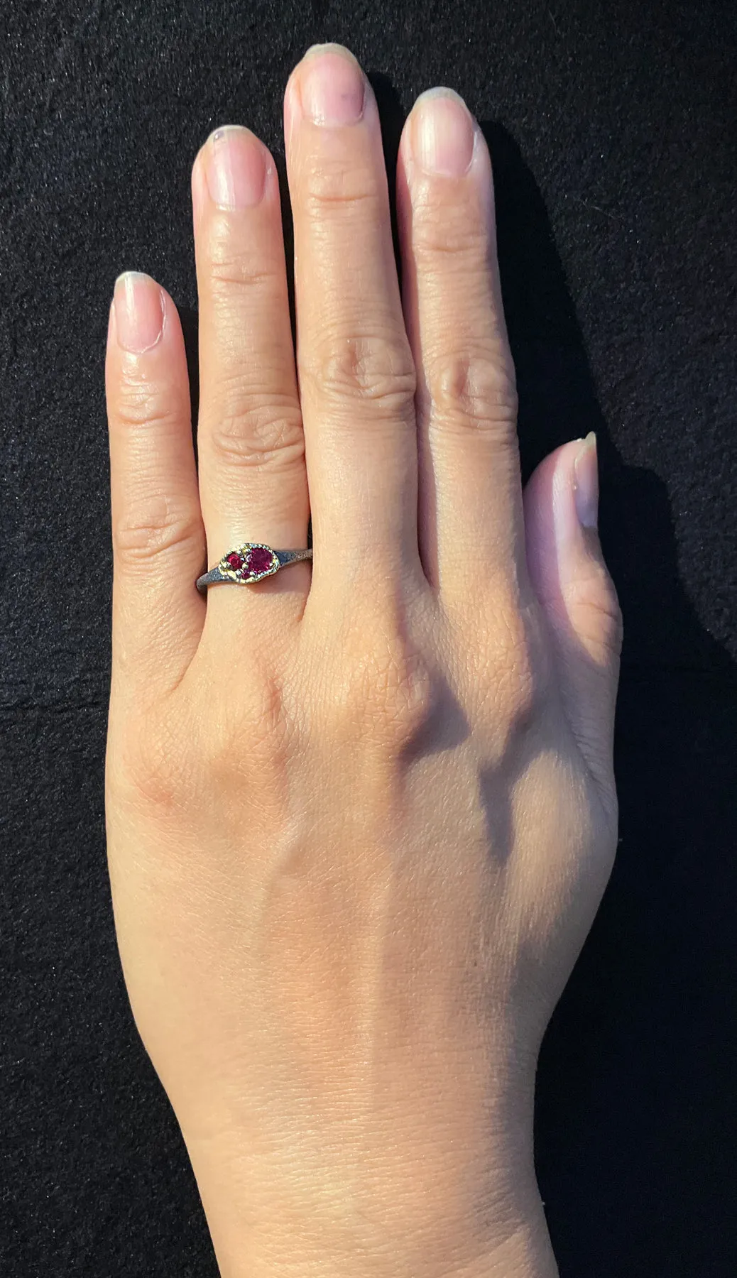 Single Dew Pond Forged Ruby Ring