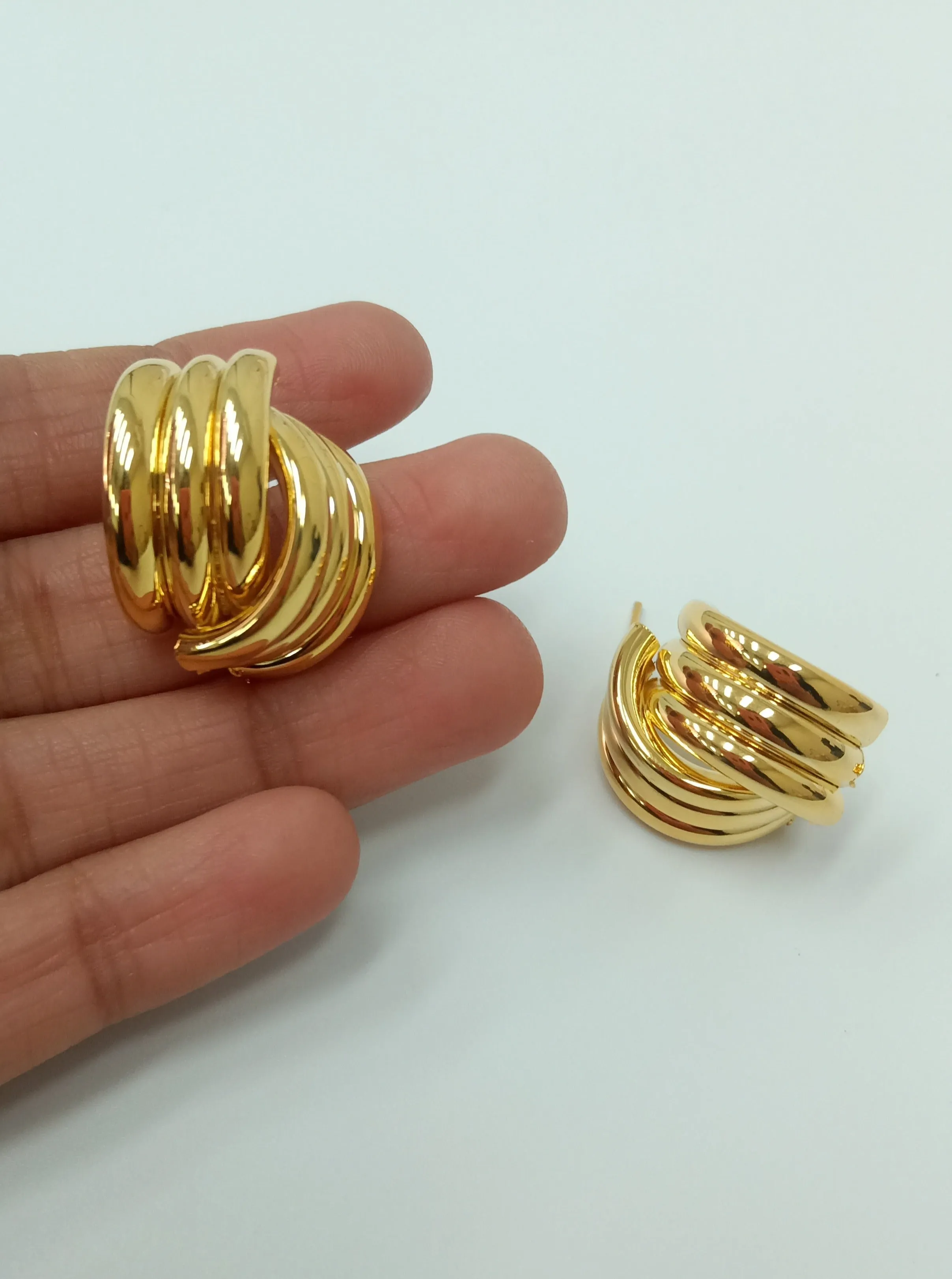 Solar Gold Stud Earrings