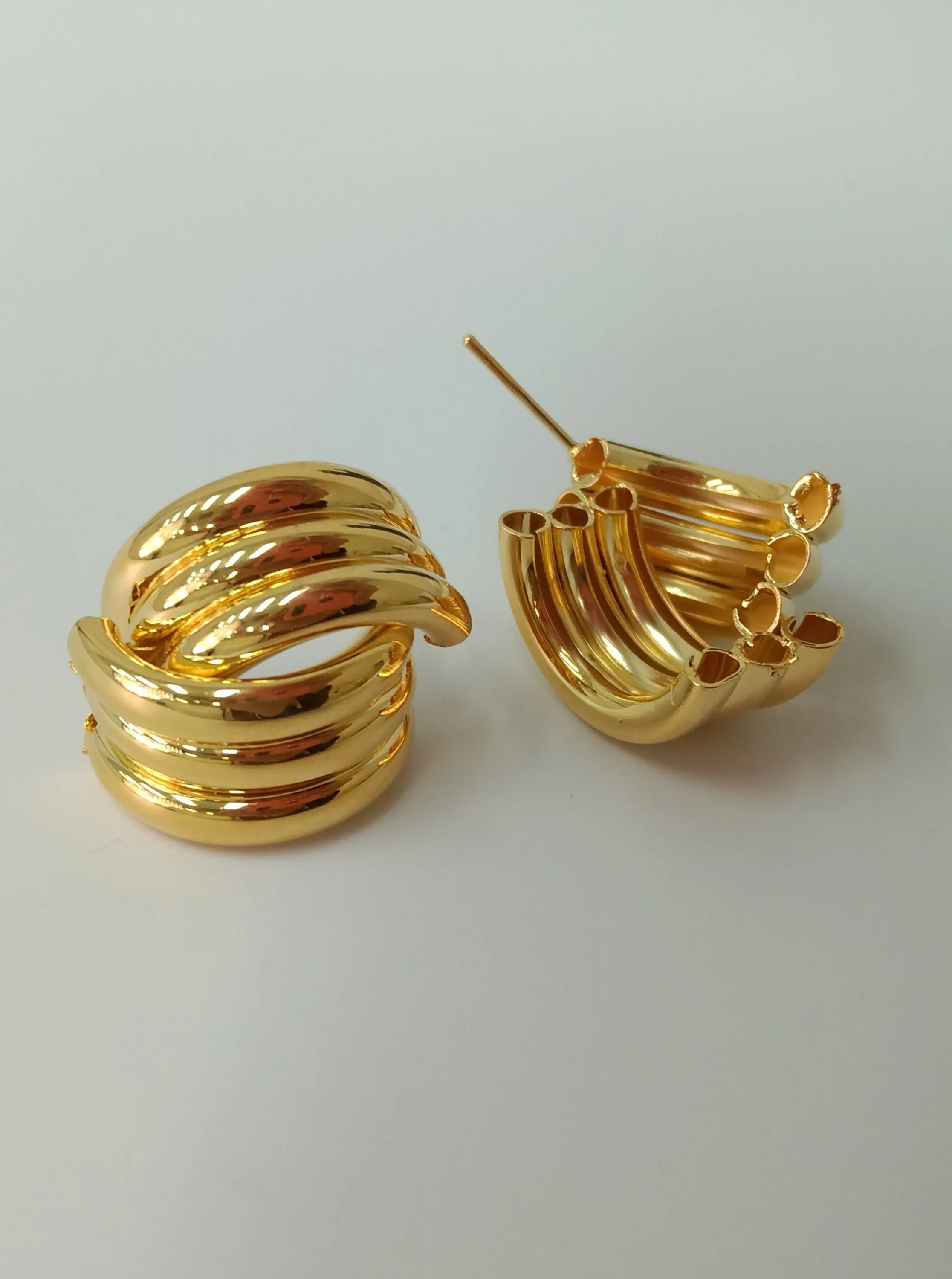 Solar Gold Stud Earrings