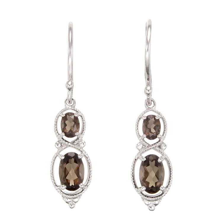 Sophisticated Vintage Inspired Natural Smoky Quartz Earrings