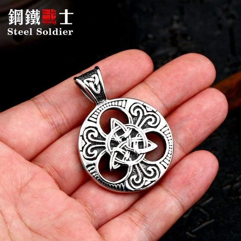 steel soldier viking pendant necklace Nordic stainless steel men fashion unique jewelry