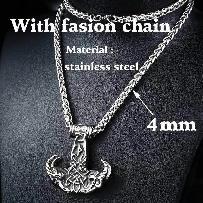 steel soldier viking pendant necklace Nordic stainless steel men fashion unique jewelry