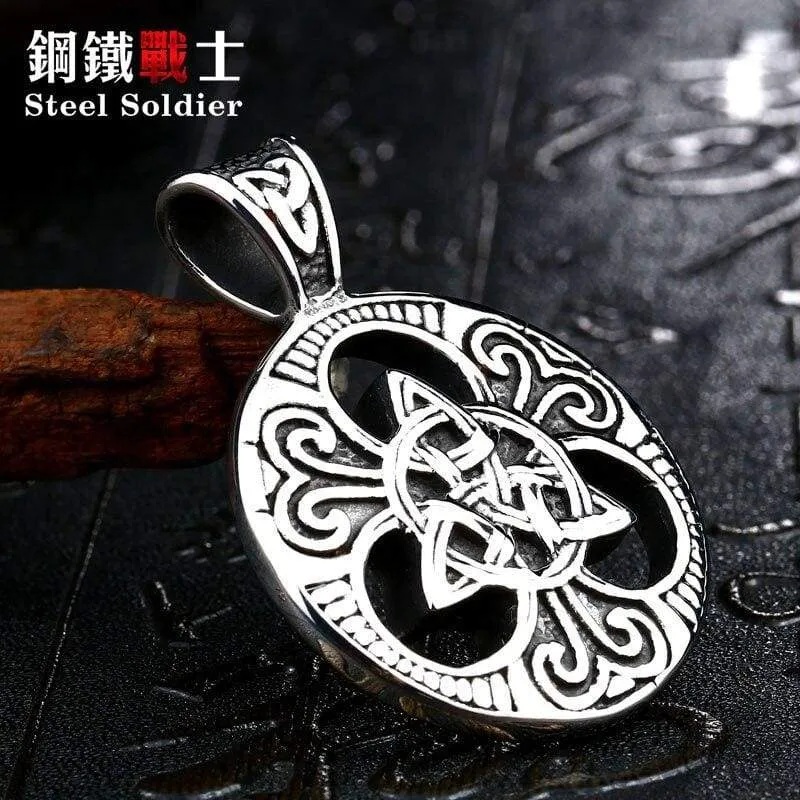 steel soldier viking pendant necklace Nordic stainless steel men fashion unique jewelry