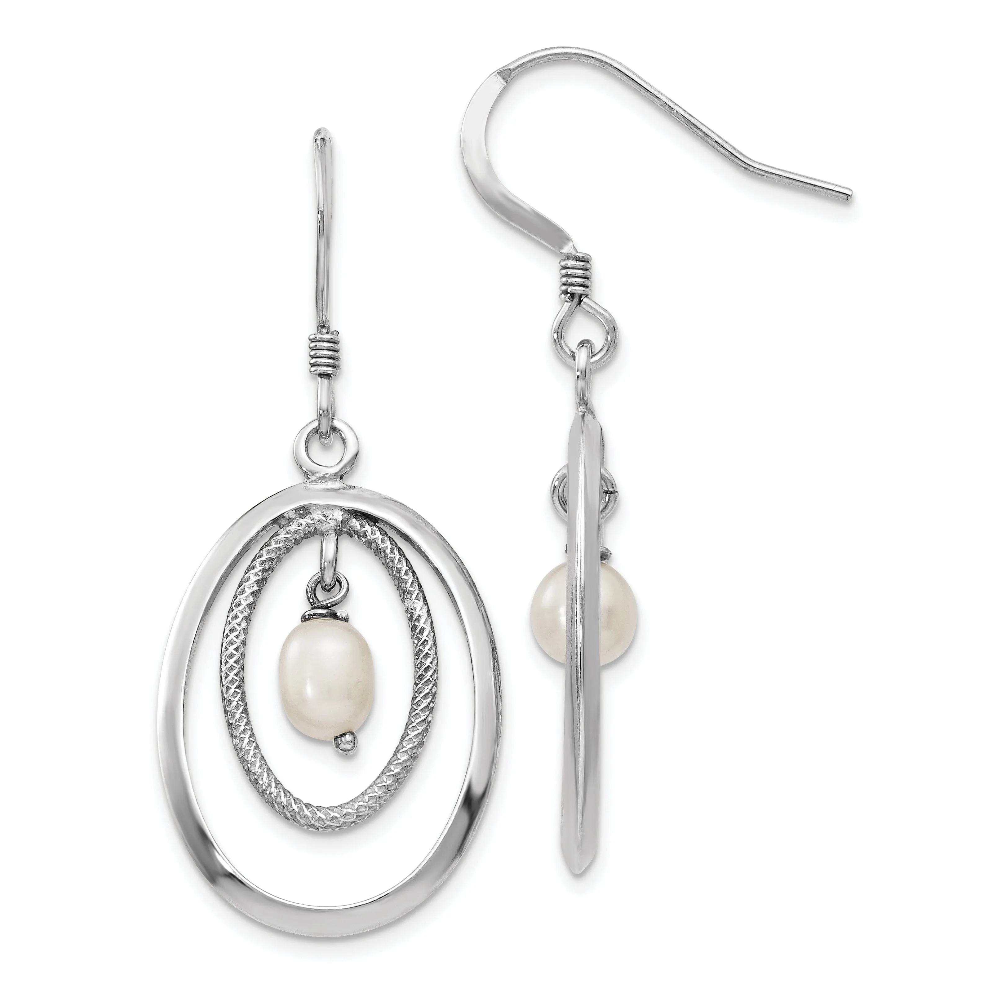 Sterling Silver Cultured Pearl Dangle Earrings