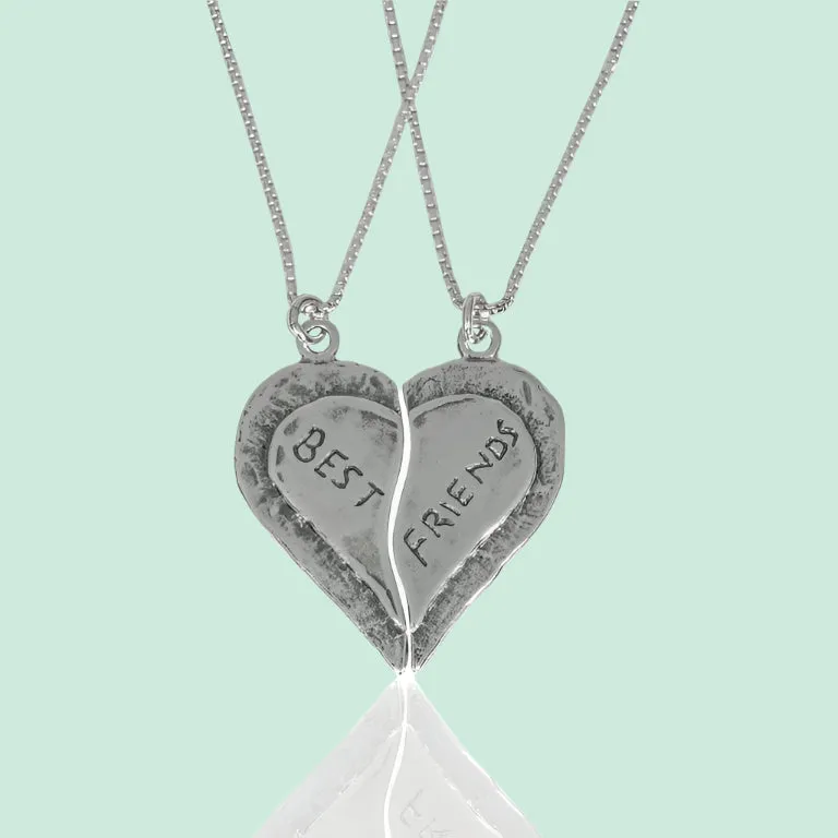 Sterling Silver Necklace best Friends Pendant