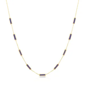 Stone Block Necklace - Lapis