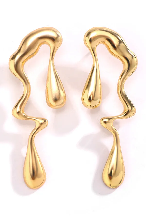 Stylish Liquid Metal Irregular Earrings