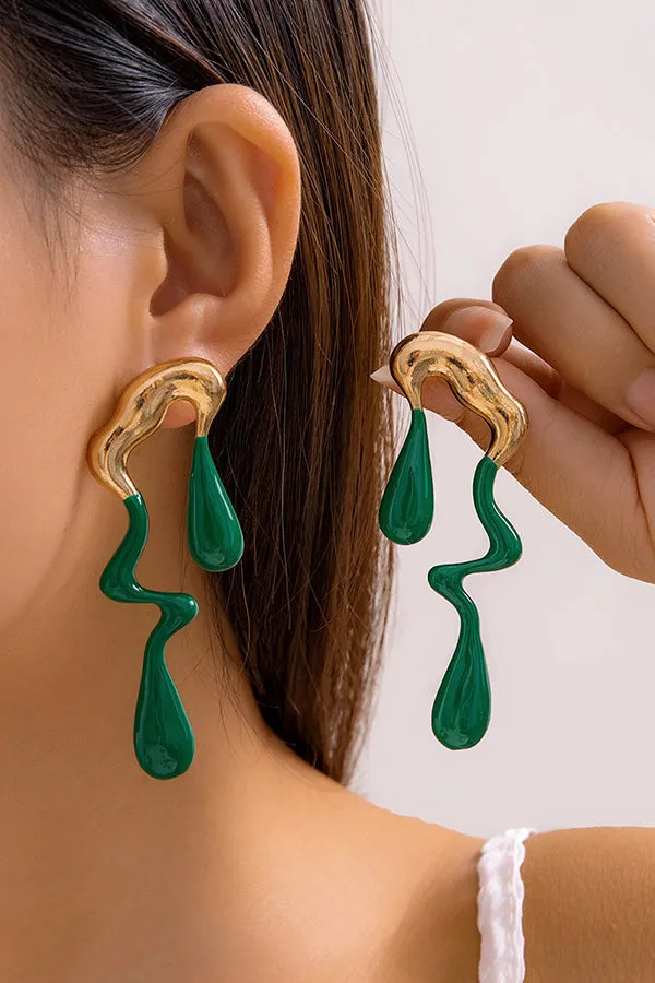 Stylish Liquid Metal Irregular Earrings