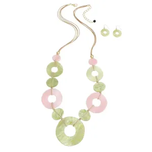 Stylish Multicolor Ring Necklace & Earrings Set - Fashion Jewelry