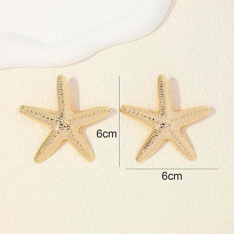 Stylish Starfish Shape Metal Stud Earrings for Women - Vienna Verve Collection