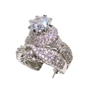 TEEK - 925 Silver Milan Girl Crystal Round Ring