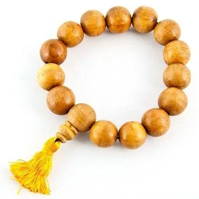 Tibetan Wooden (Sandalwood) Stretch Bracelet 16mm