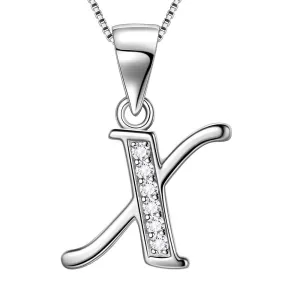 Tokyo Mart Letter X Initial Necklaces Pendant Women Men Name Jewelry Gift 925 Silver