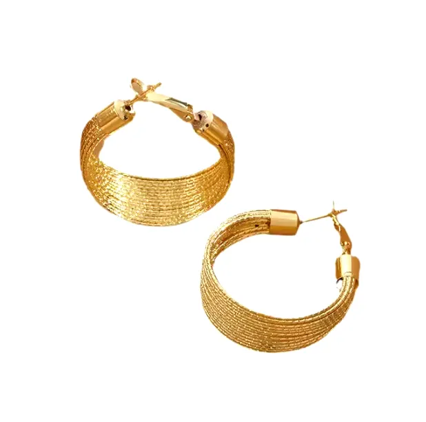 Twist Hoop Earrings 18k Gold Plated