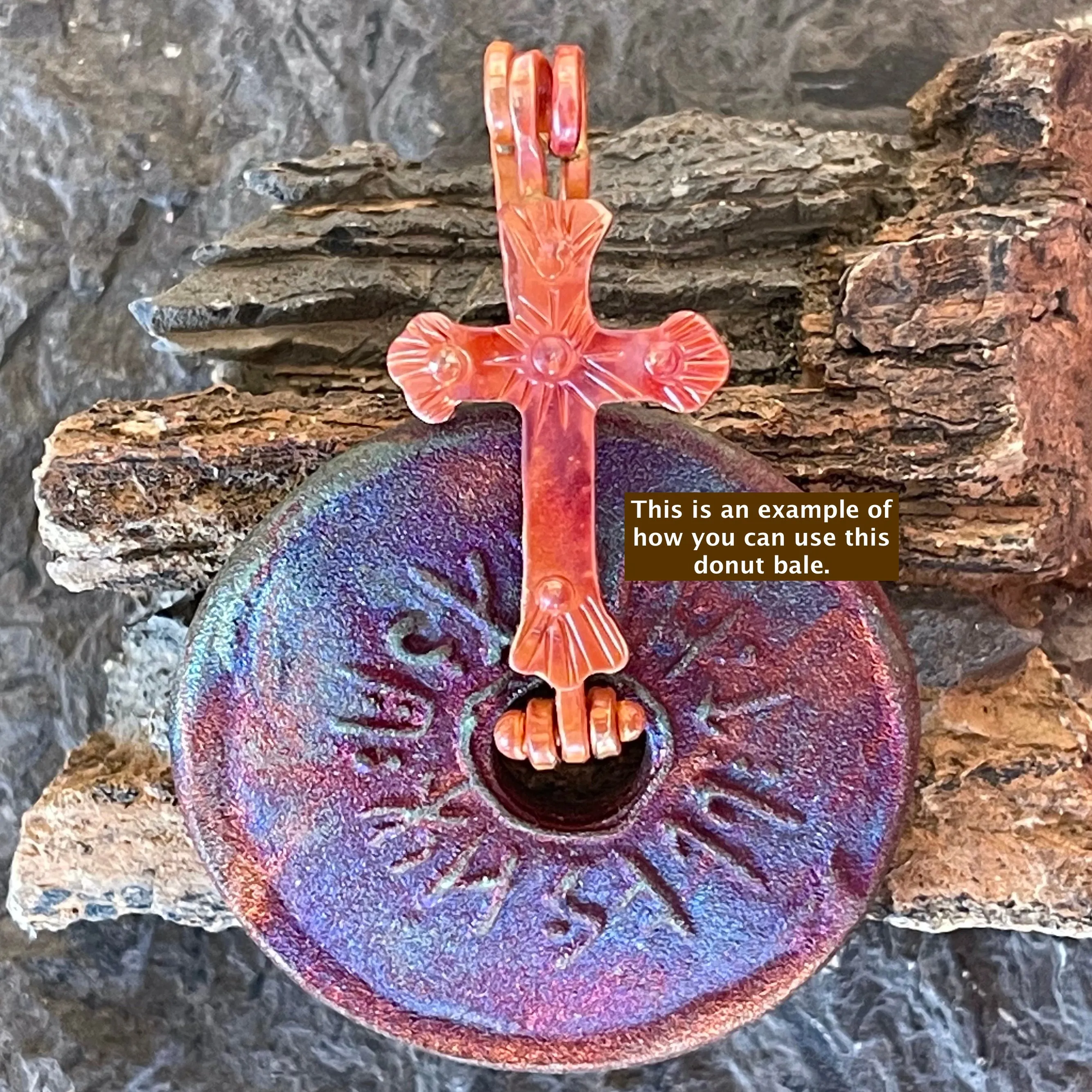 Unique Copper Cross Doughnut Bail for Jewelry