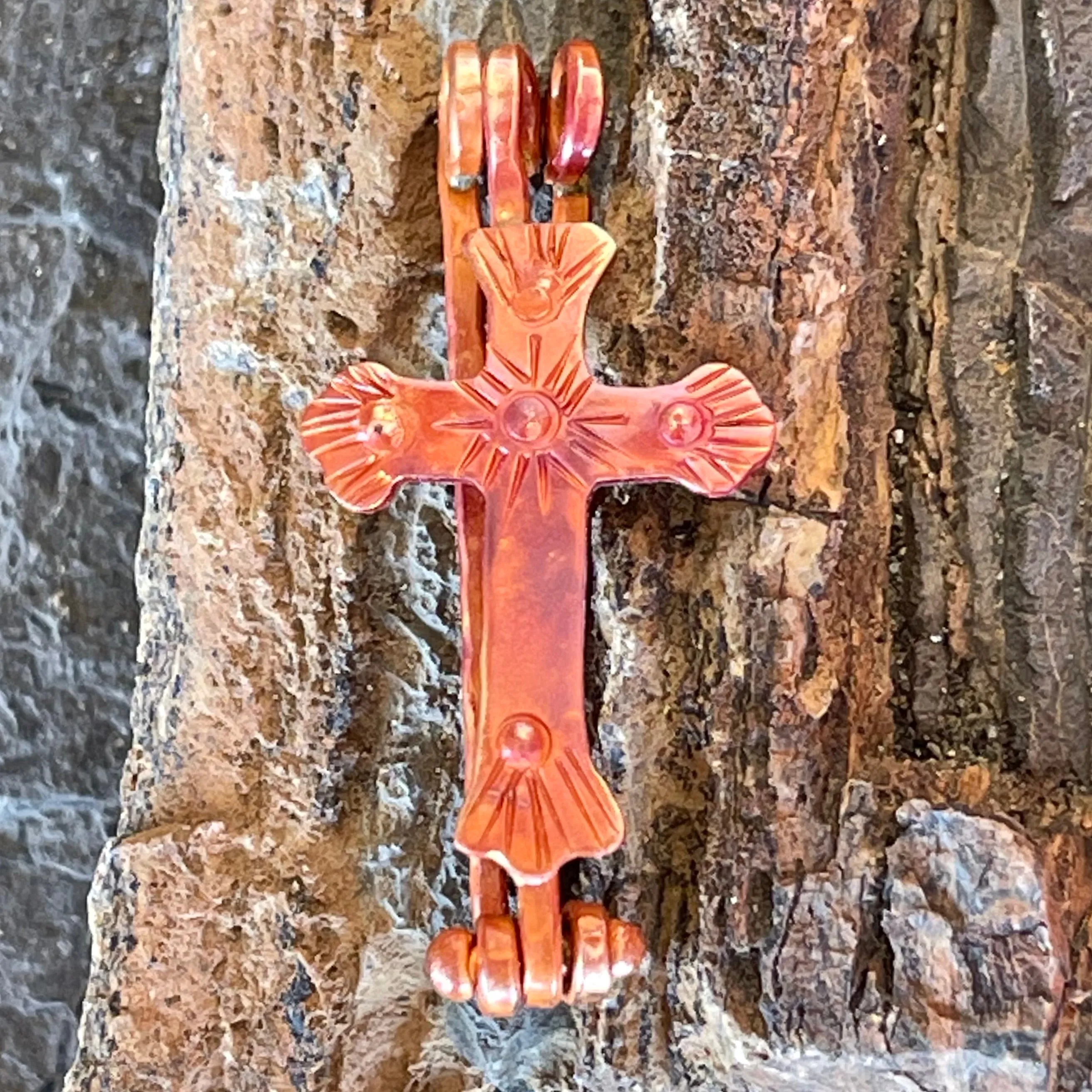 Unique Copper Cross Doughnut Bail for Jewelry