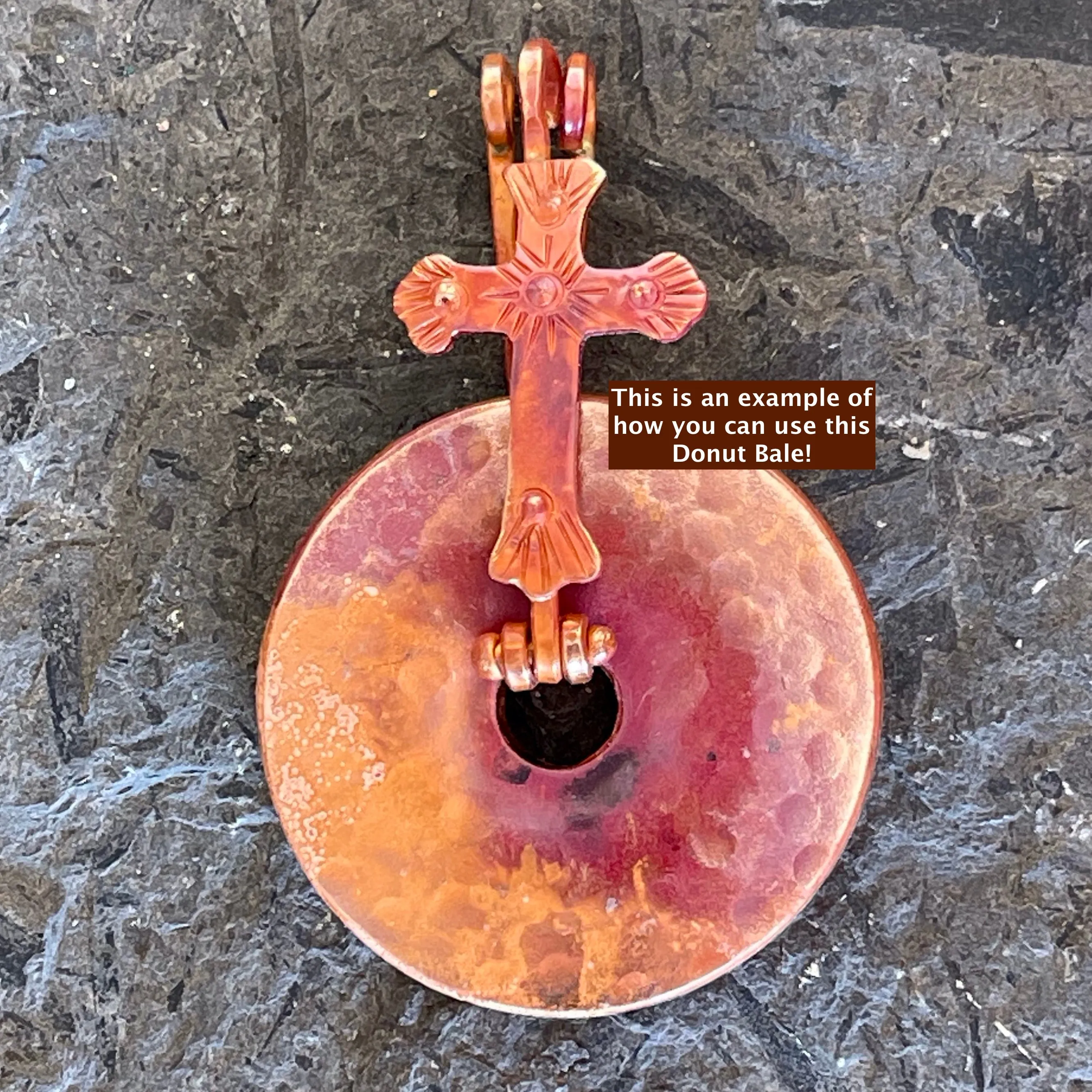 Unique Copper Cross Doughnut Bail for Jewelry