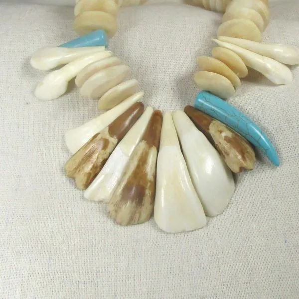 Unique Cream Statement Tusk Necklace