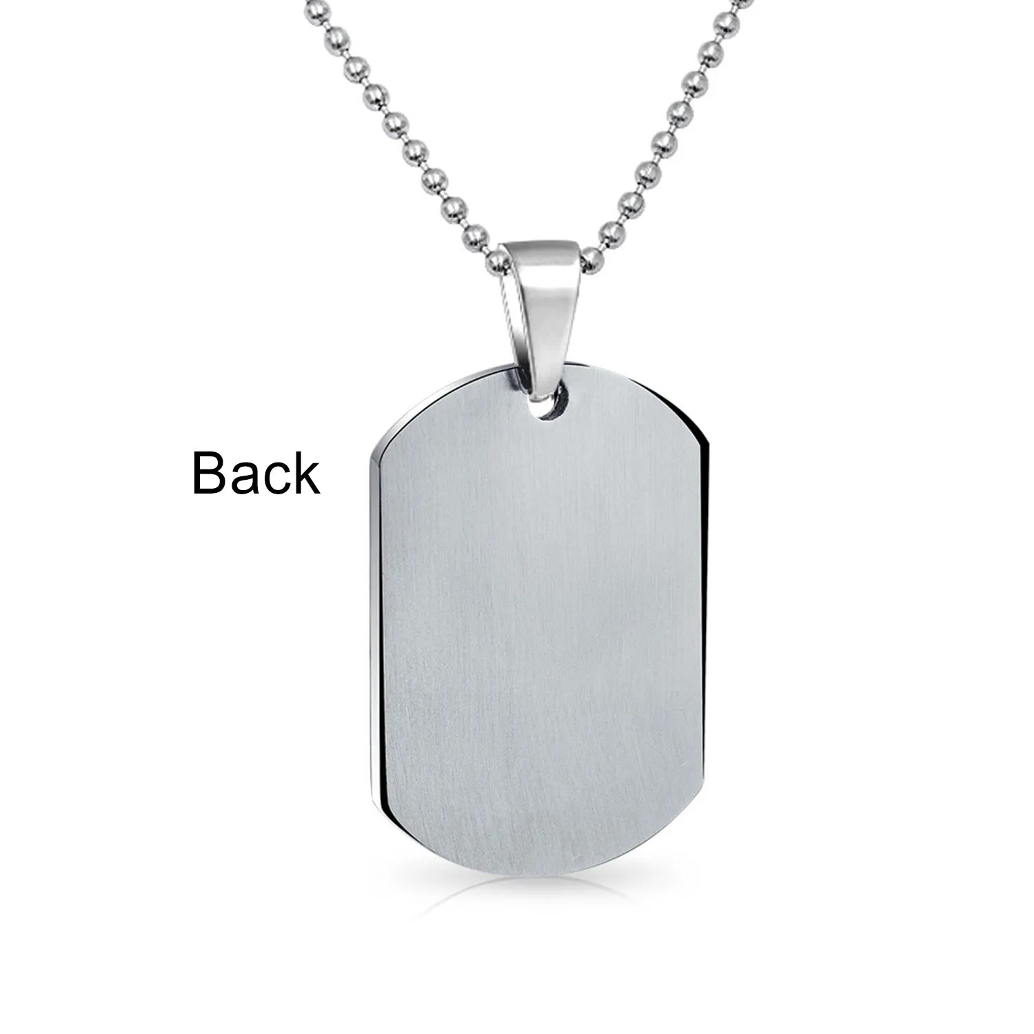 Unisex Medical ID Dog Tag Steel Pendant Necklace for Men 20" Chain