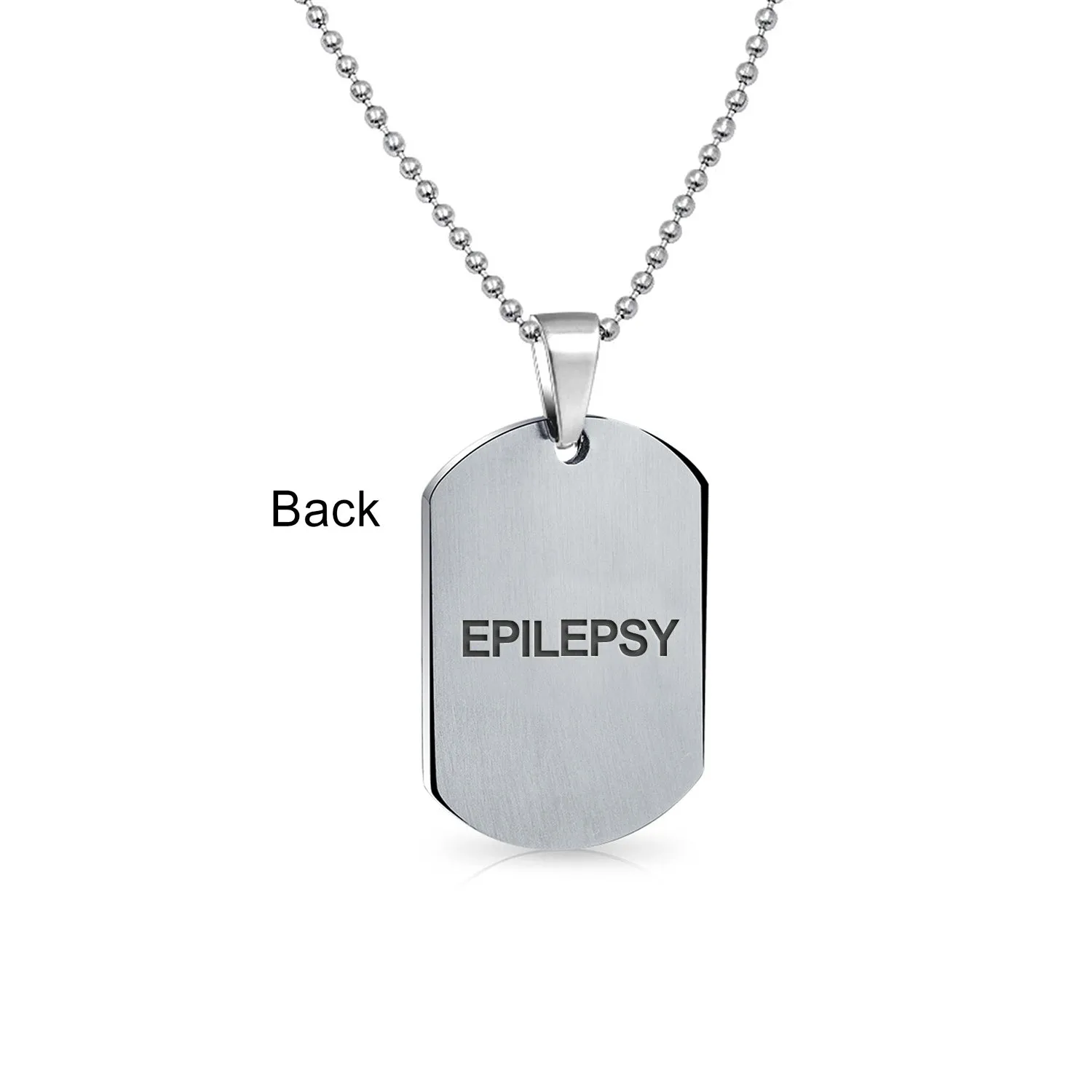 Unisex Medical ID Dog Tag Steel Pendant Necklace for Men 20" Chain