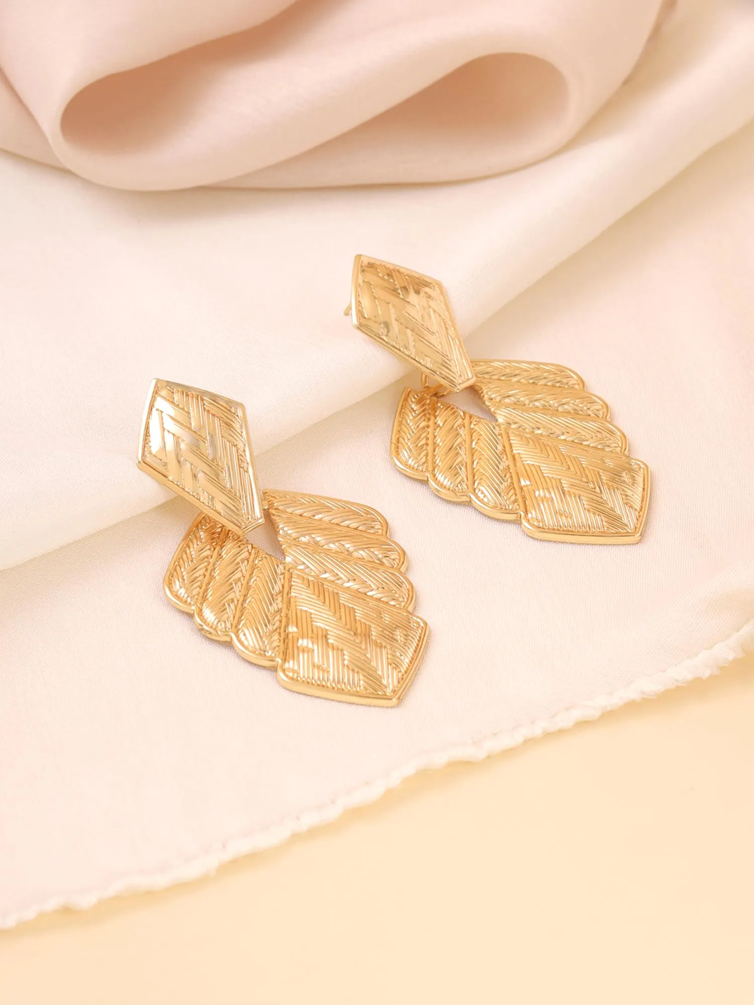 Yellow Chimes Drop Earrings for Women | Fashion Earrings for Girls Gold Plated Leafy Shaped Drop Earrings | Western Style Women Earrings | Birthday Gift For Girls Anniversary Gift for Wife