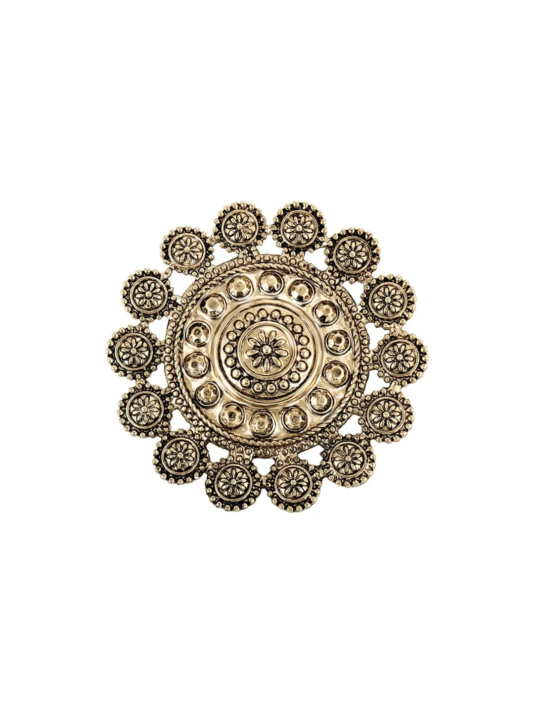 Yellow Chimes Rings for Women Artistic Crafted Oxidised Gold Plated Traditional Adjustable Rings for Women and Girls.