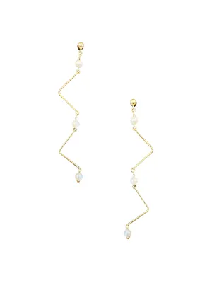 Zig-Zig Pearl Earrings